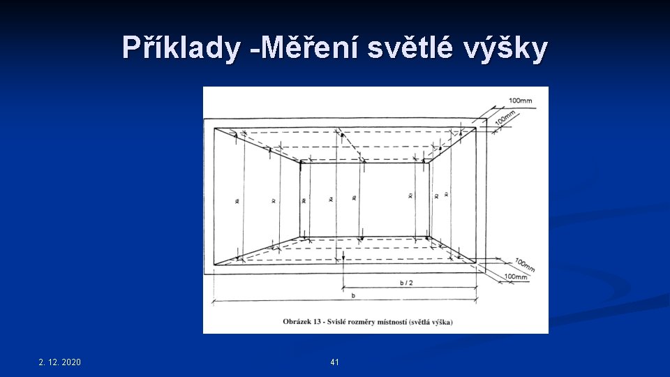 Příklady -Měření světlé výšky 2. 12. 2020 41 