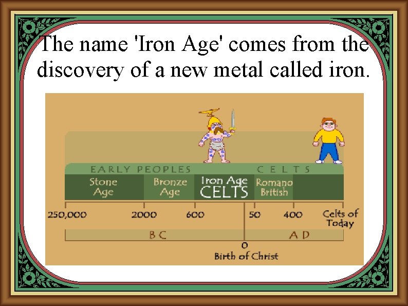 The name 'Iron Age' comes from the discovery of a new metal called iron.