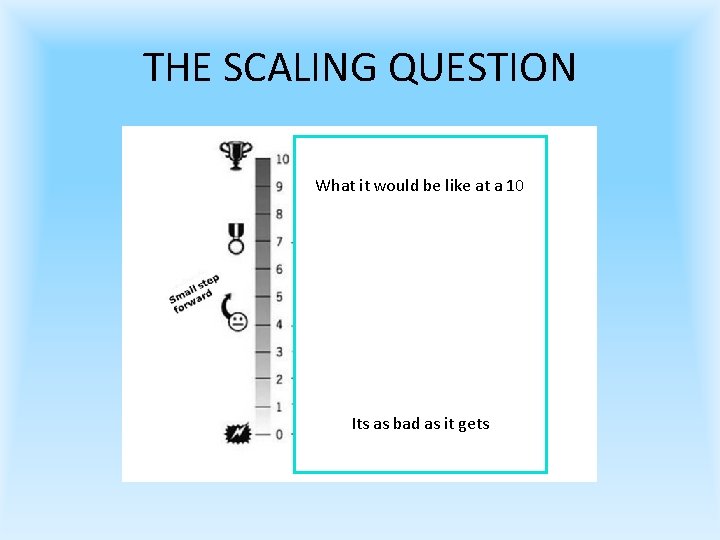 THE SCALING QUESTION What it would be like at a 10 Its as bad