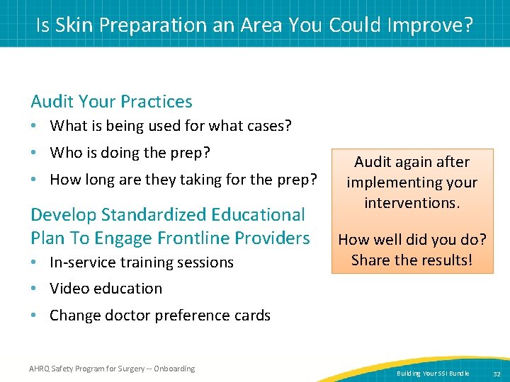 Is Skin Preparation an Area You Could Improve? Audit Your Practices • What is