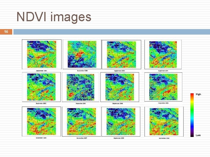 NDVI images 16 High Low 