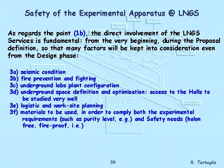 Safety of the Experimental Apparatus @ LNGS As regards the point (1 b), the