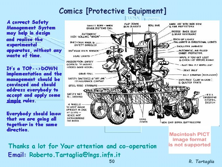 Comics [Protective Equipment] A correct Safety Management System may help in design and realise