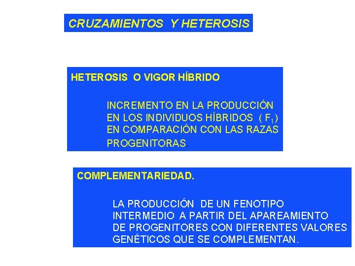 CRUZAMIENTOS Y HETEROSIS O VIGOR HÍBRIDO. INCREMENTO EN LA PRODUCCIÓN EN LOS INDIVIDUOS HÍBRIDOS