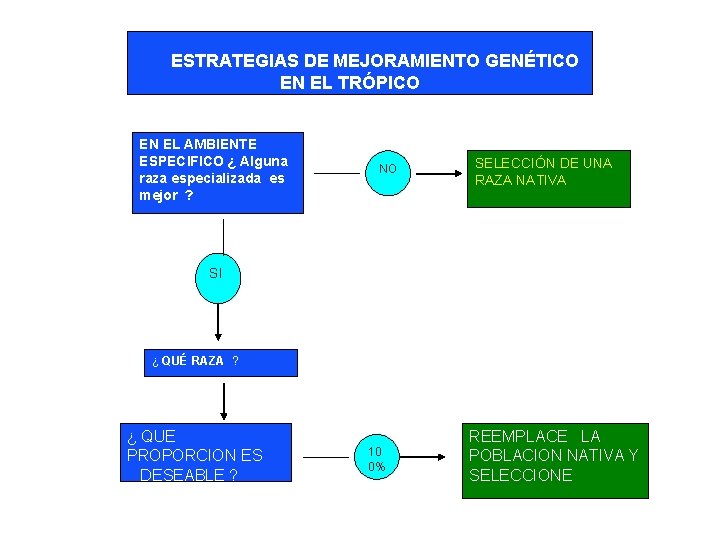 ESTRATEGIAS DE MEJORAMIENTO GENÉTICO EN EL TRÓPICO EN EL AMBIENTE ESPECIFICO ¿ Alguna raza