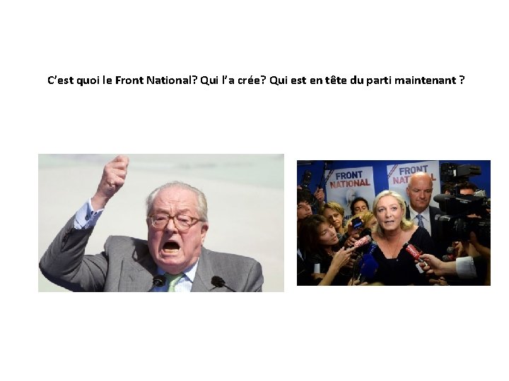 C’est quoi le Front National? Qui l’a crée? Qui est en tête du parti