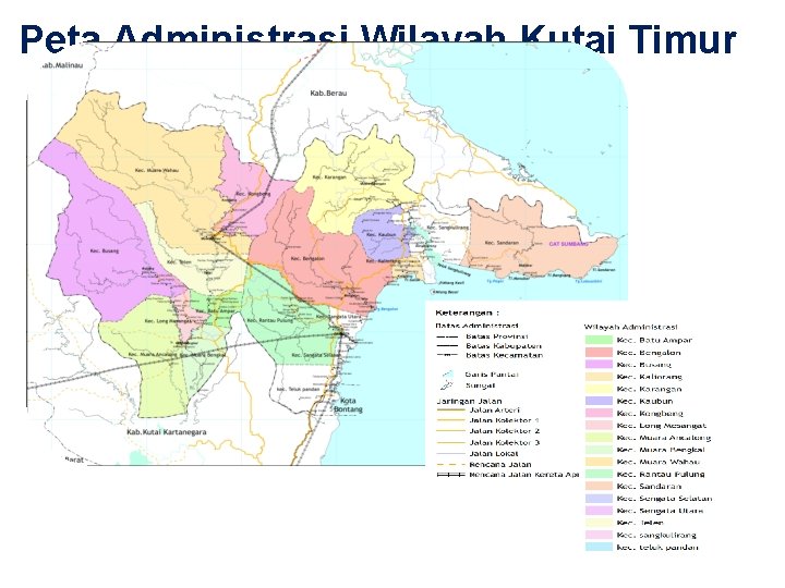 Peta Administrasi Wilayah Kutai Timur 