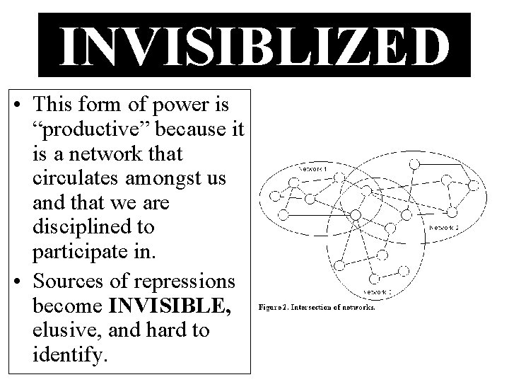 INVISIBLIZED • This form of power is “productive” because it is a network that