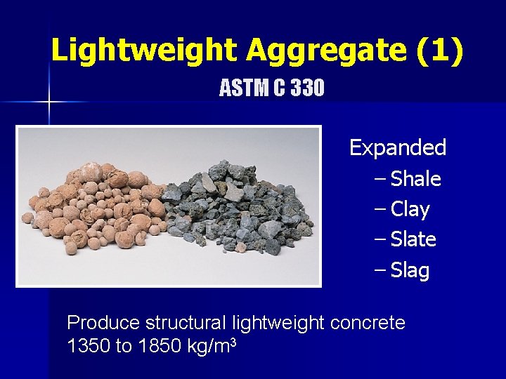 Lightweight Aggregate (1) ASTM C 330 Expanded – Shale – Clay – Slate –