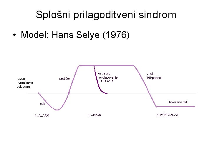 Splošni prilagoditveni sindrom • Model: Hans Selye (1976) 