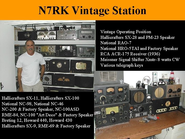 N 7 RK Vintage Station Vintage Operating Position Hallicrafters SX-28 and PM-23 Speaker National