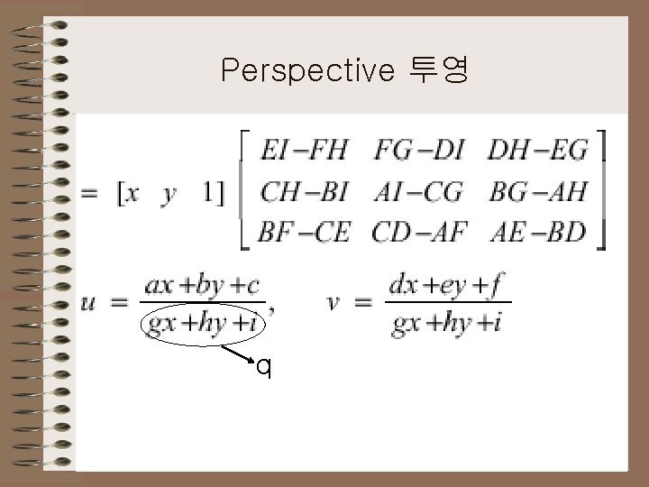 Perspective 투영 q 