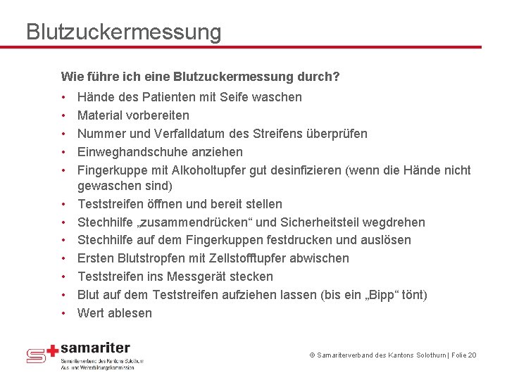 Blutzuckermessung Wie führe ich eine Blutzuckermessung durch? • • • Hände des Patienten mit Blutzuckermessung Wie führe ich eine Blutzuckermessung durch? • • • Hände des Patienten mit