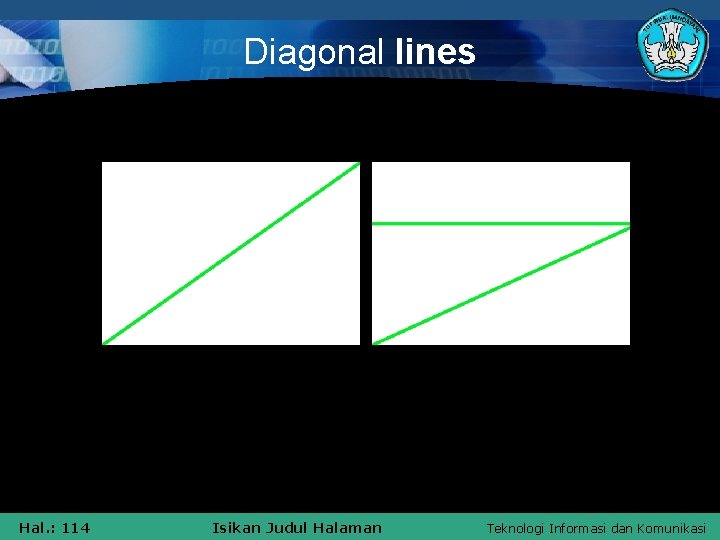 Diagonal lines Hal. : 114 Isikan Judul Halaman Teknologi Informasi dan Komunikasi 
