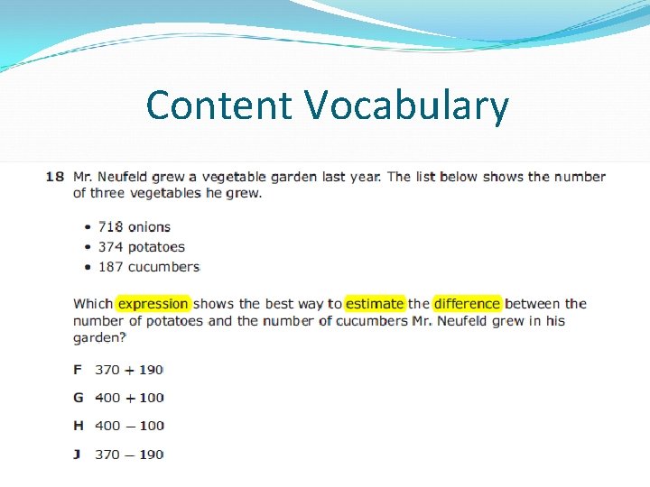 Content Vocabulary 54 