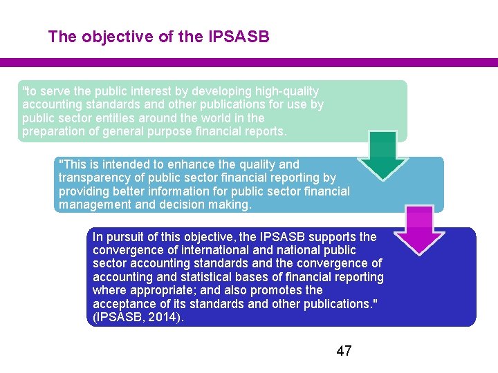 The objective of the IPSASB "to serve the public interest by developing high-quality accounting