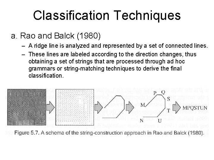 Classification Techniques a. Rao and Balck (1980) – A ridge line is analyzed and