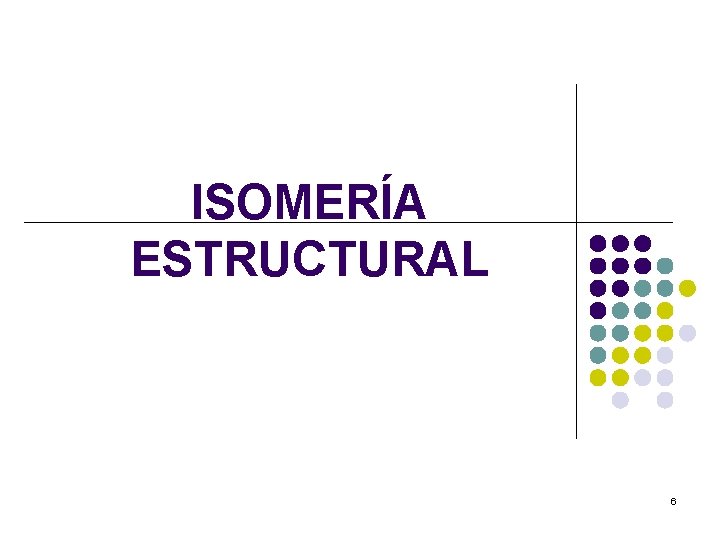 ISOMERÍA ESTRUCTURAL 6 ISOMERÍA ESTRUCTURAL 6