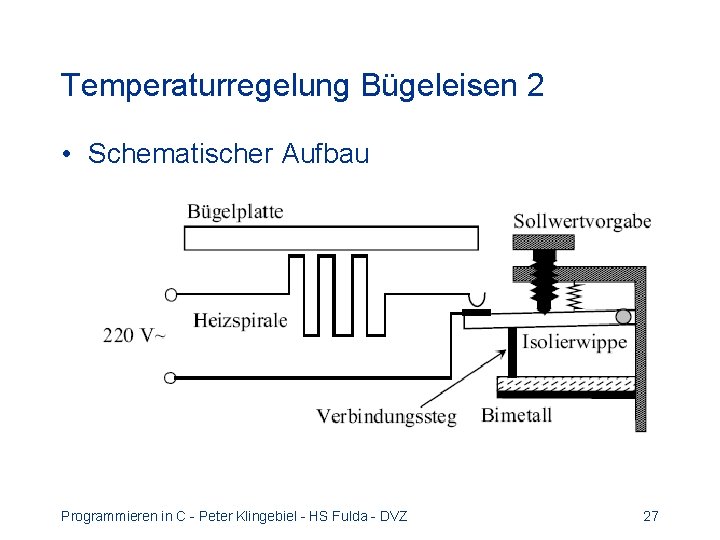 Temperaturregelung Bügeleisen 2 • Schematischer Aufbau Programmieren in C - Peter Klingebiel - HS