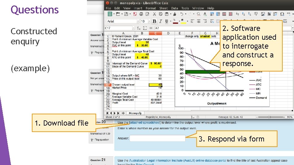 Questions Constructed enquiry (example) 2. Software application used to interrogate and construct a response.