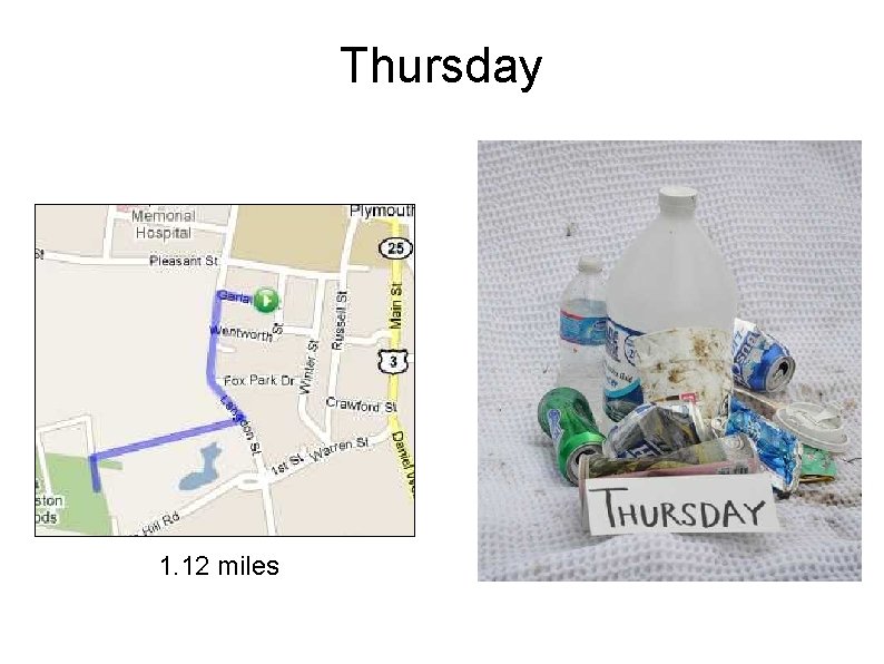 Thursday 1. 12 miles Thursday 1. 12 miles