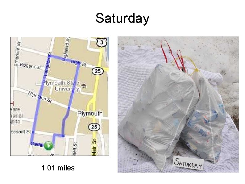Saturday 1. 01 miles Saturday 1. 01 miles
