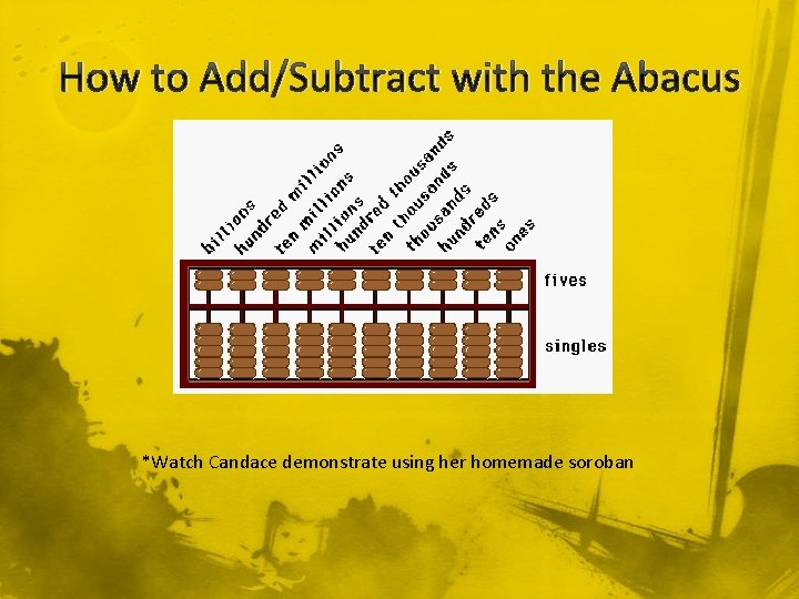 How to Add/Subtract with the Abacus *Watch Candace demonstrate using her homemade soroban 