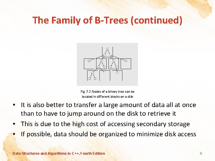 The Family of B-Trees (continued) Fig. 7. 2 Nodes of a binary tree can