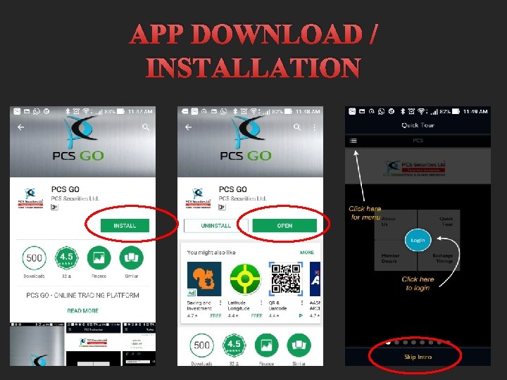 APP DOWNLOAD / INSTALLATION 