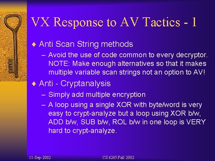 VX Response to AV Tactics - 1 ¨ Anti Scan String methods – Avoid