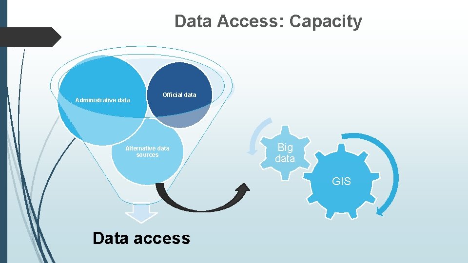 Data Access: Capacity Administrative data Official data Alternative data sources Big data GIS Data