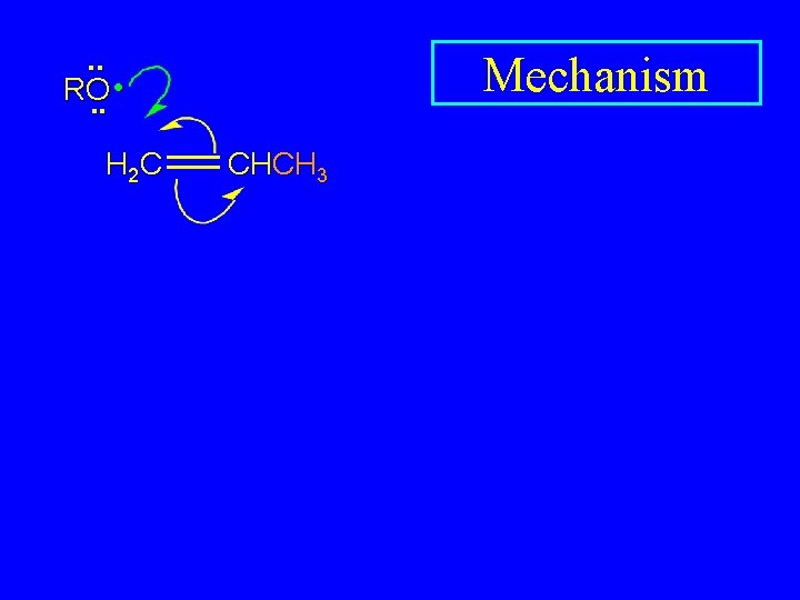 . . • RO. . H 2 C Mechanism CHCH 3 