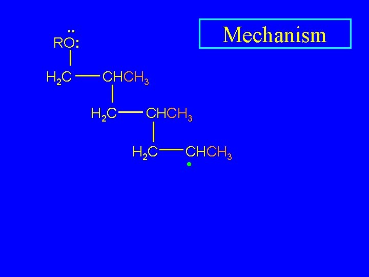 . . RO: H 2 C Mechanism CHCH 3 H 2 C CHCH 3