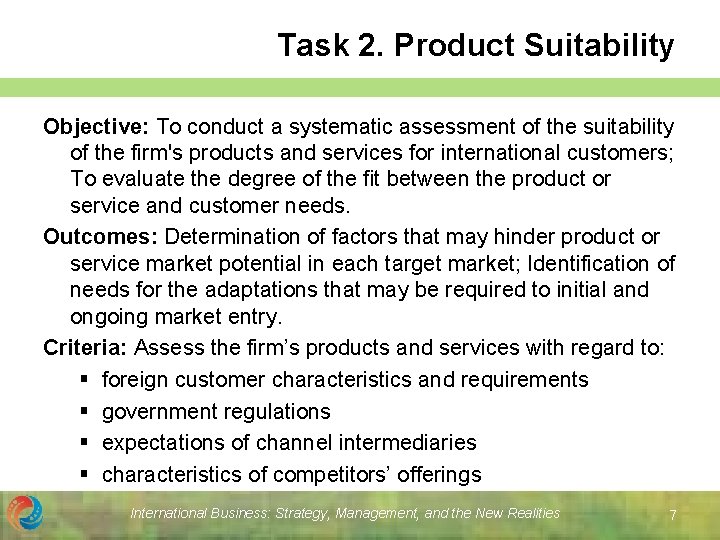 Task 2. Product Suitability Objective: To conduct a systematic assessment of the suitability of