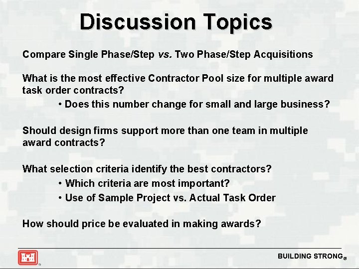 Discussion Topics Compare Single Phase/Step vs. Two Phase/Step Acquisitions What is the most effective