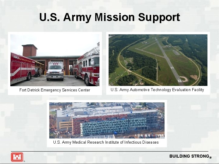 U. S. Army Mission Support Fort Detrick Emergency Services Center U. S. Army Automotive