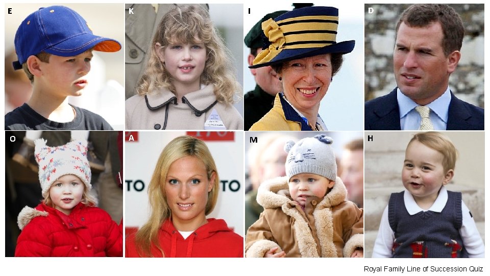 E K I D O A M H Royal Family Line of Succession Quiz
