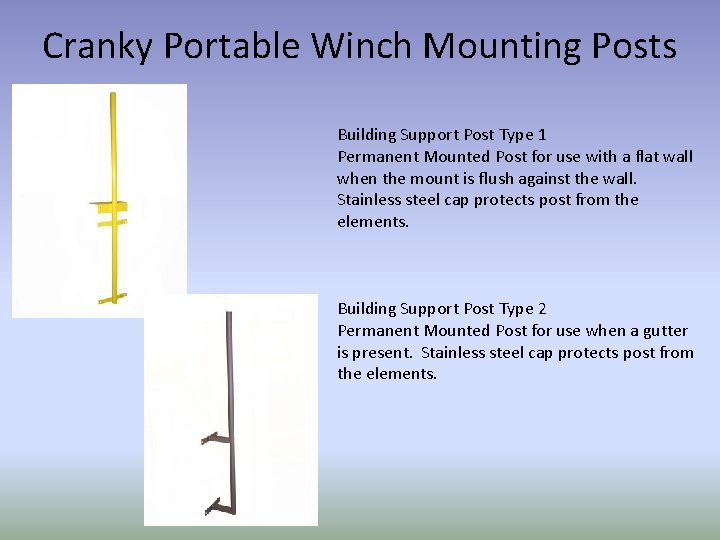 Cranky Portable Winch Mounting Posts Building Support Post Type 1 Permanent Mounted Post for