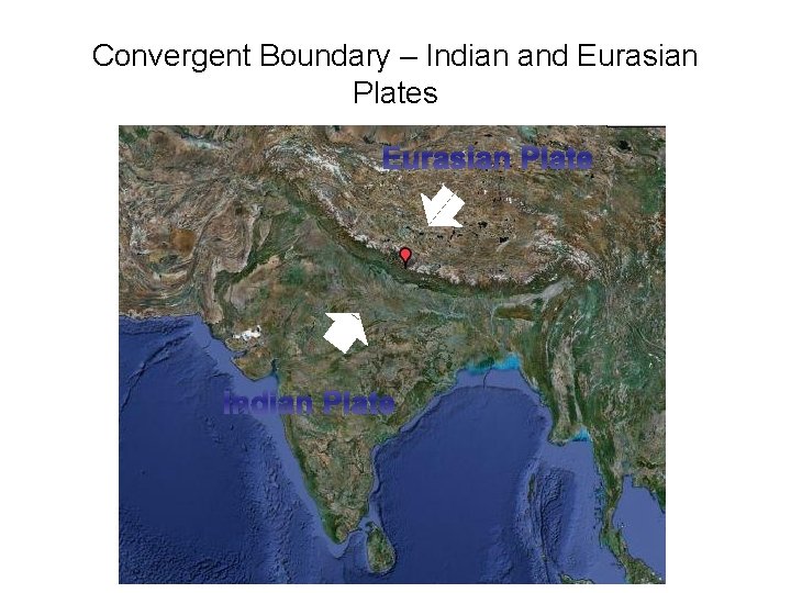Convergent Boundary – Indian and Eurasian Plates Eurasian Plate Indian Plate 