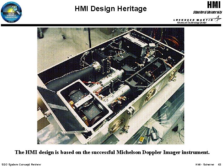 HMI Design Heritage HMI Stanford University Advanced Technology Center The HMI design is based