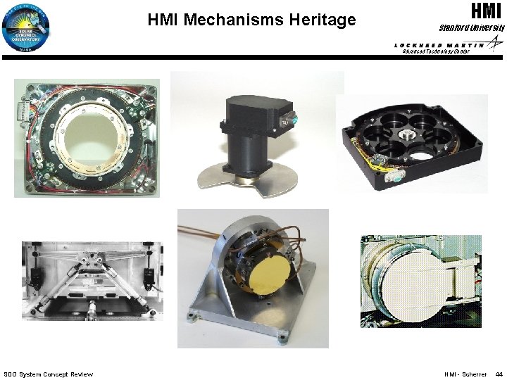 HMI Mechanisms Heritage HMI Stanford University Advanced Technology Center SDO System Concept Review HMI