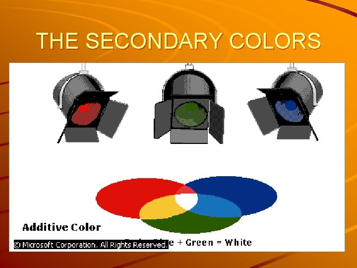 THE SECONDARY COLORS 