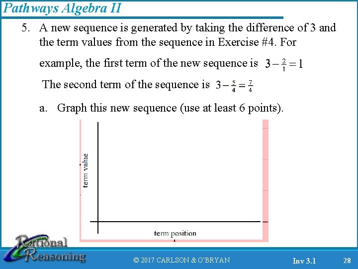 Pathways Algebra II 5. A new sequence is generated by taking the difference of