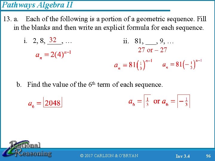 Pathways Algebra II 13. a. Each of the following is a portion of a