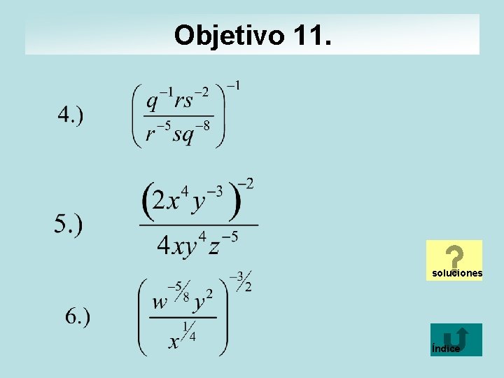 Objetivo 11. soluciones Índice 