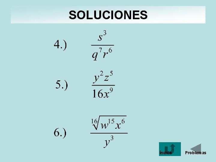 SOLUCIONES Índice Problemas 