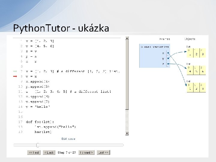 Python. Tutor - ukázka 