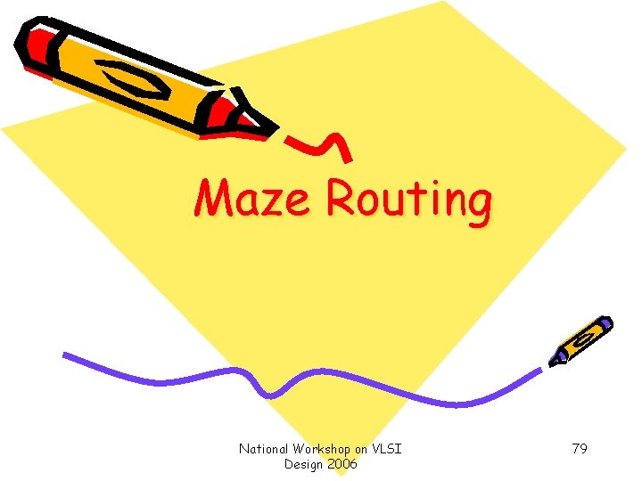 Maze Routing National Workshop on VLSI Design 2006 79 