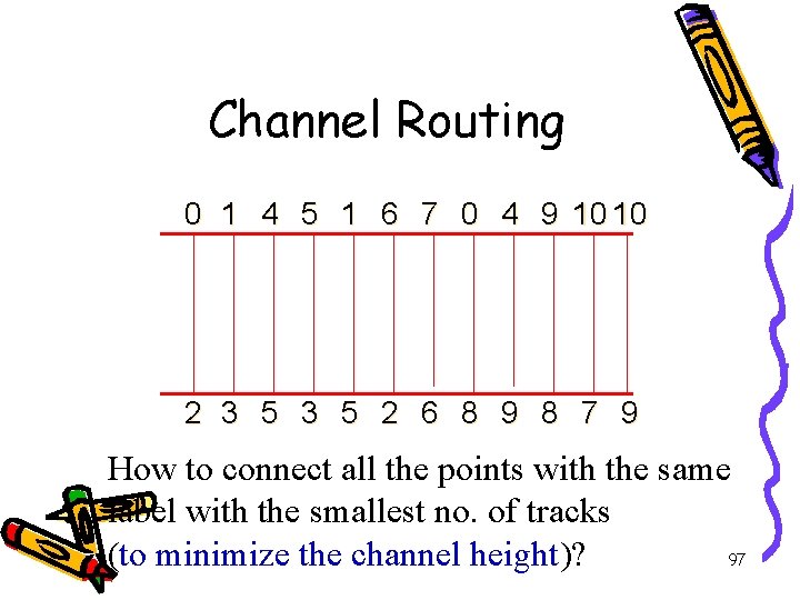 Channel Routing 0 1 4 5 1 6 7 0 4 9 10 10