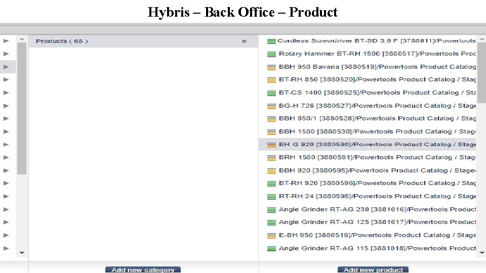 Hybris – Back Office – Product 